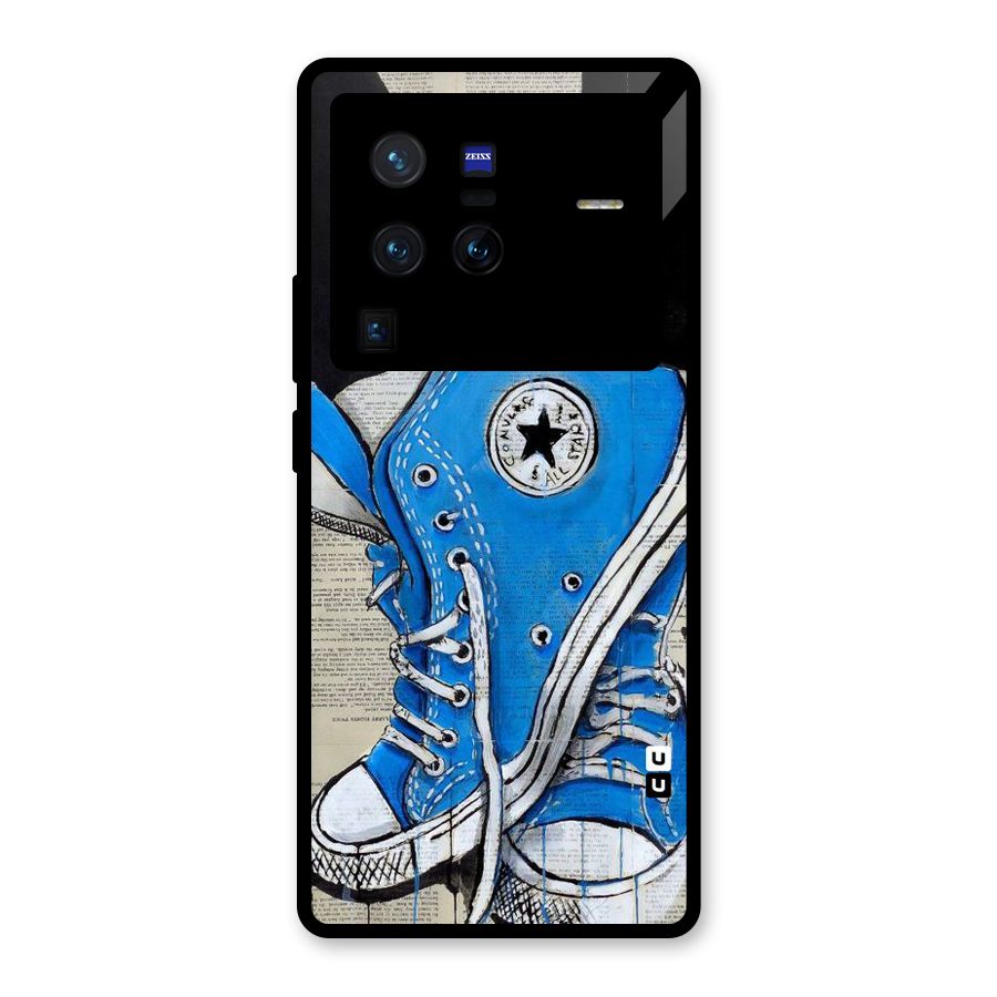 Blue Shoes Glass Back Case for Vivo X80 Pro