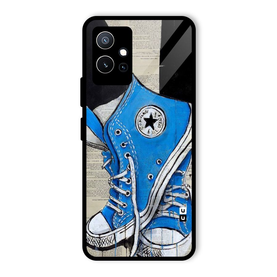 Blue Shoes Glass Back Case for Vivo Y75 5G