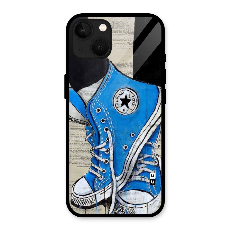 Blue Shoes Glass Back Case for iPhone 13
