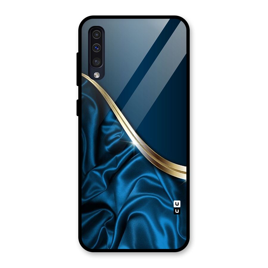 Blue Smooth Flow Glass Back Case for Galaxy A50