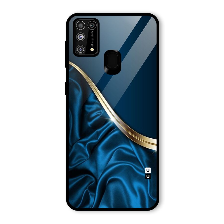 Blue Smooth Flow Glass Back Case for Galaxy F41