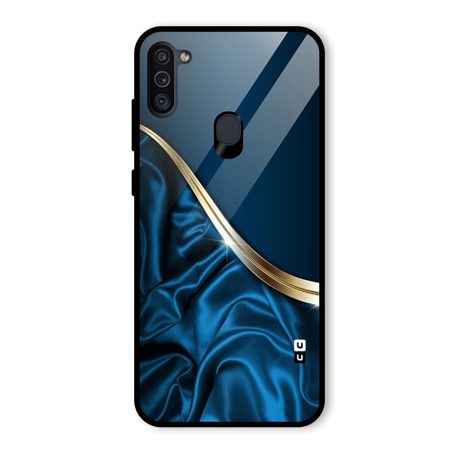 Blue Smooth Flow Glass Back Case for Galaxy M11