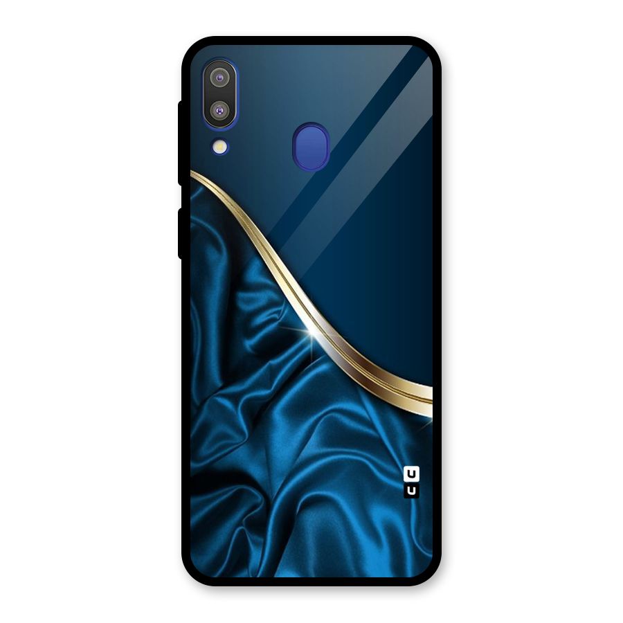 Blue Smooth Flow Glass Back Case for Galaxy M20