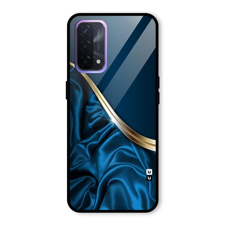 Blue Smooth Flow Glass Back Case for Oppo A74 5G