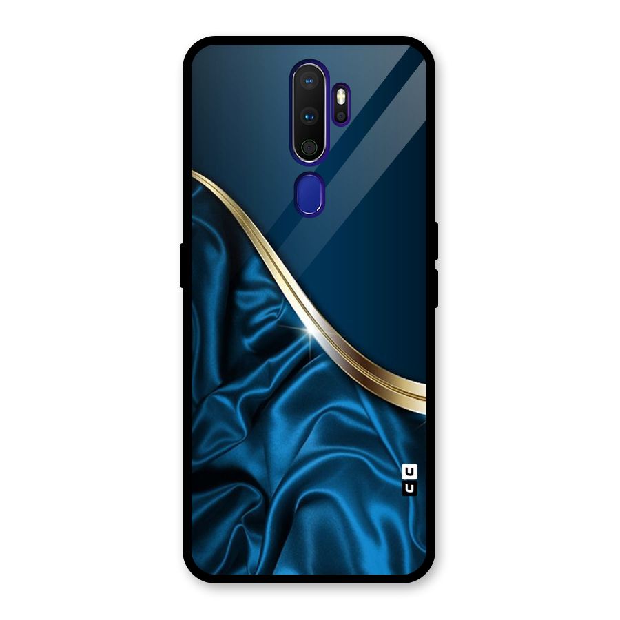 Blue Smooth Flow Glass Back Case for Oppo A9 (2020)