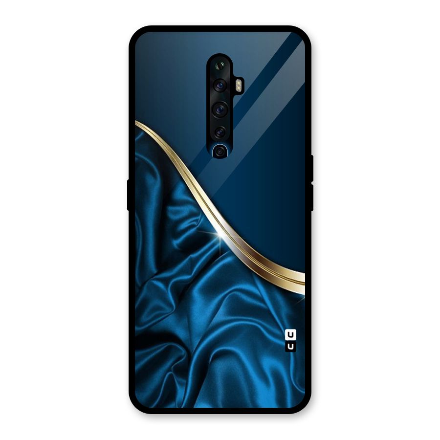 Blue Smooth Flow Glass Back Case for Oppo Reno2 F