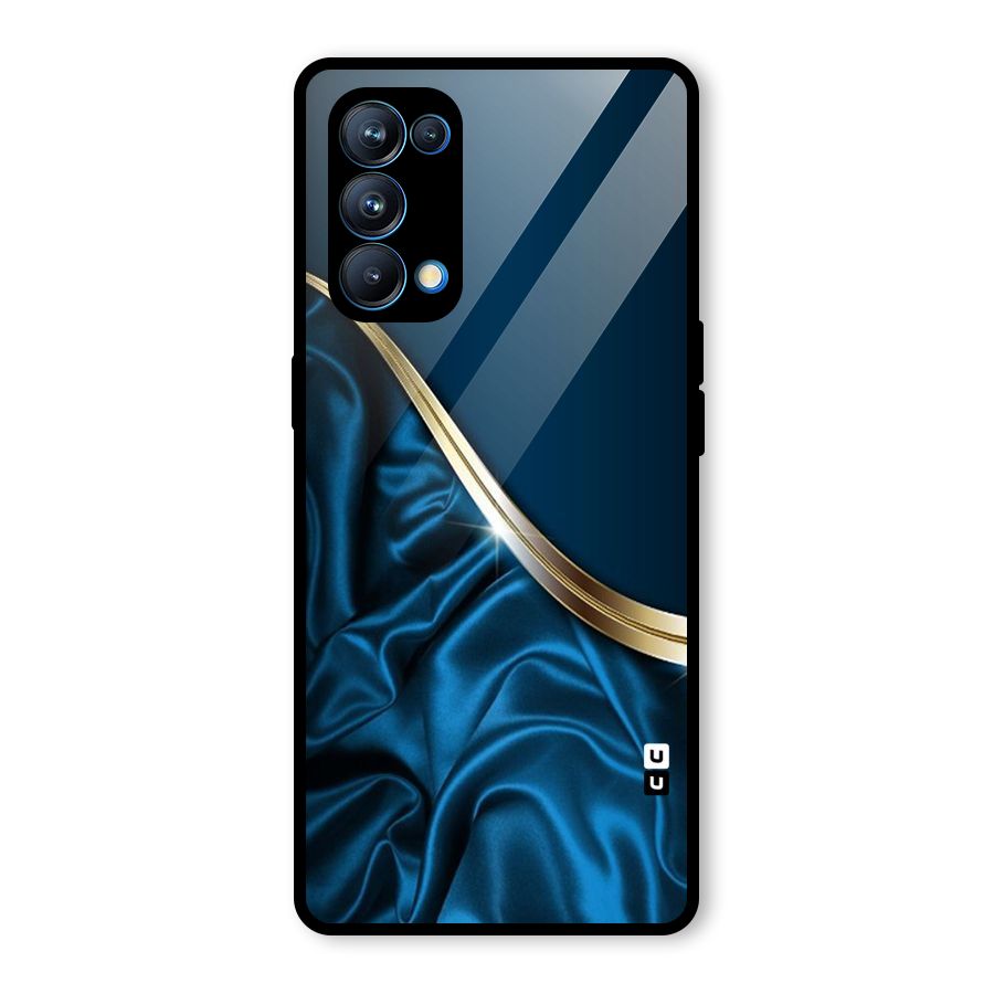 Blue Smooth Flow Glass Back Case for Oppo Reno5 Pro 5G