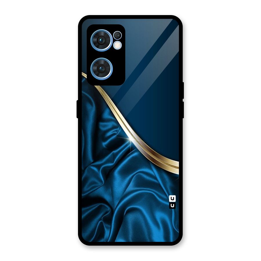 Blue Smooth Flow Glass Back Case for Oppo Reno7 5G