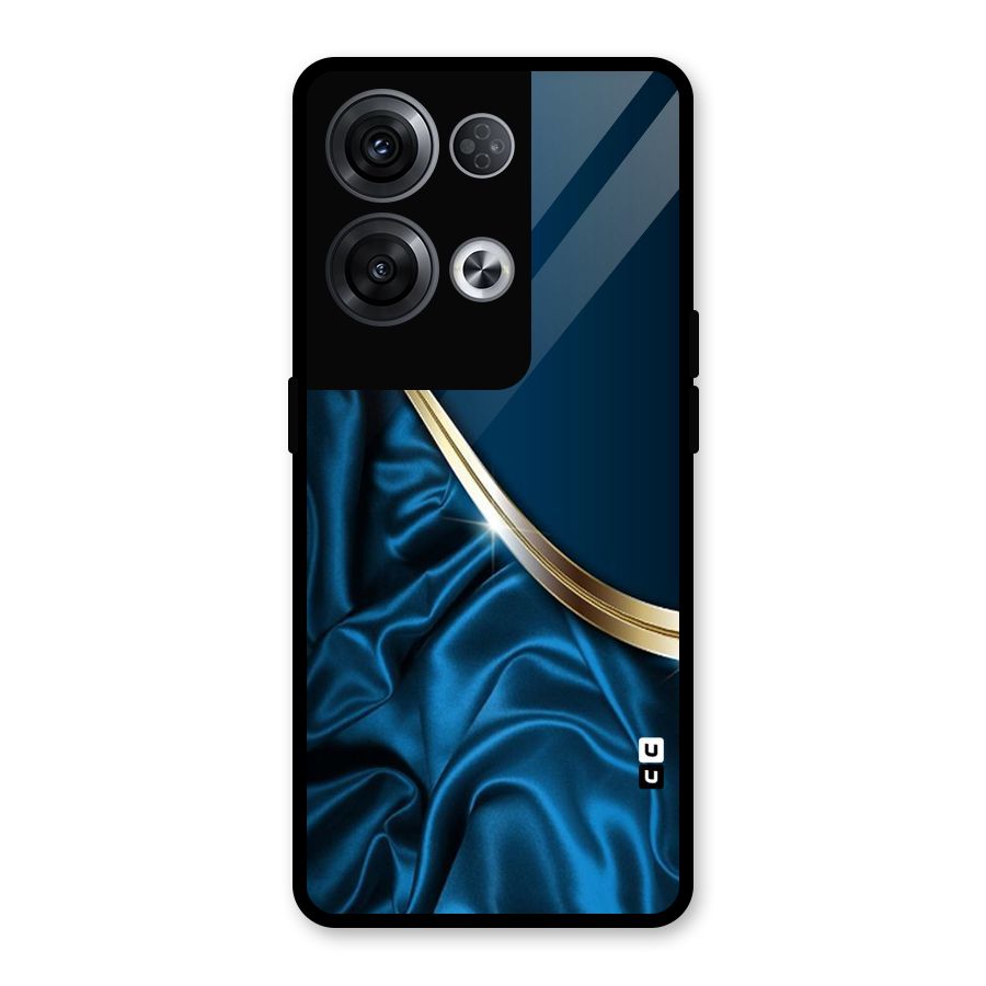 Blue Smooth Flow Glass Back Case for Oppo Reno8 Pro 5G