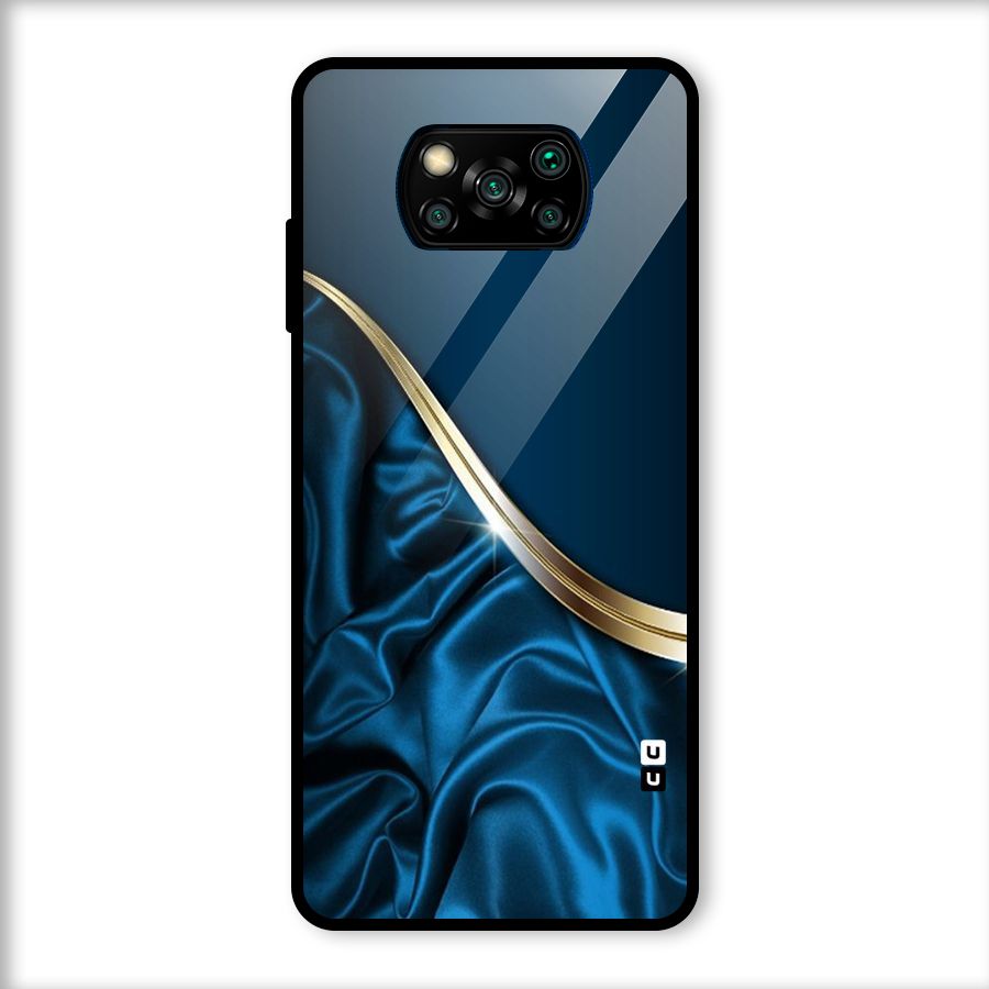 Blue Smooth Flow Glass Back Case for Poco X3