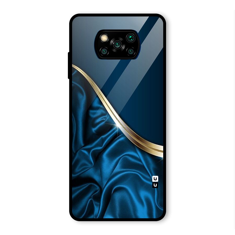 Blue Smooth Flow Glass Back Case for Poco X3 Pro