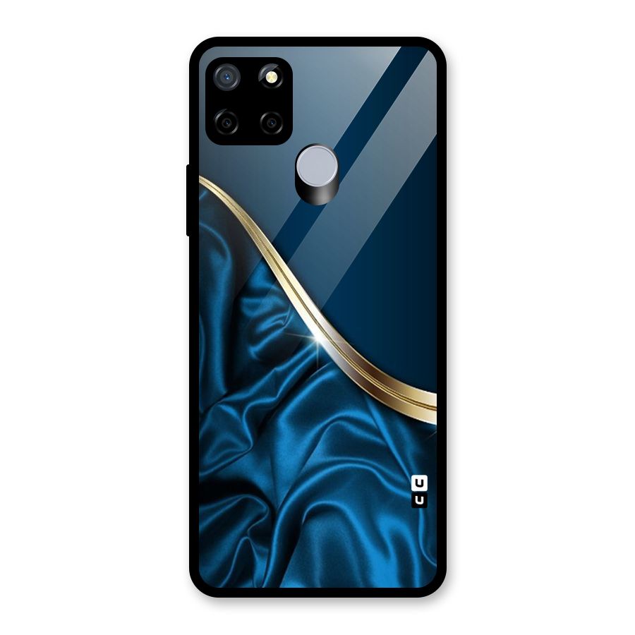 Blue Smooth Flow Glass Back Case for Realme Narzo 30A