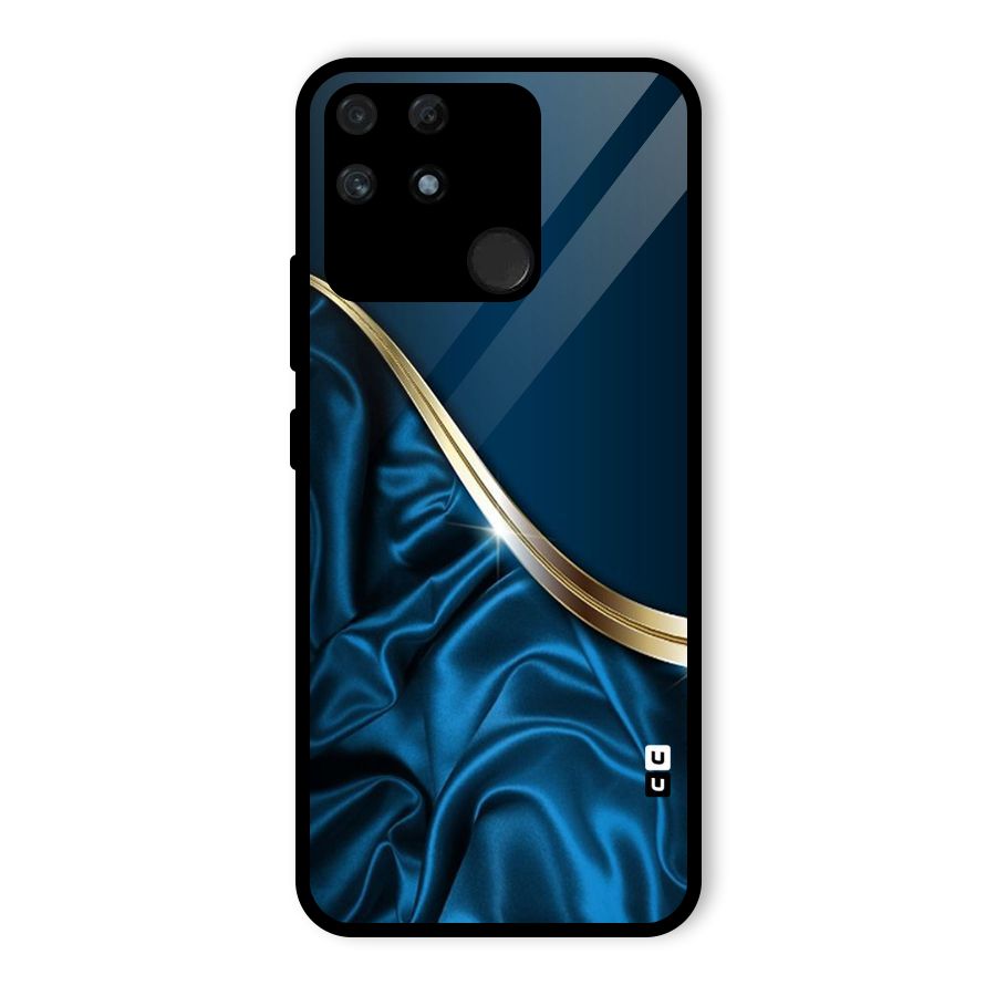 Blue Smooth Flow Glass Back Case for Realme Narzo 50A