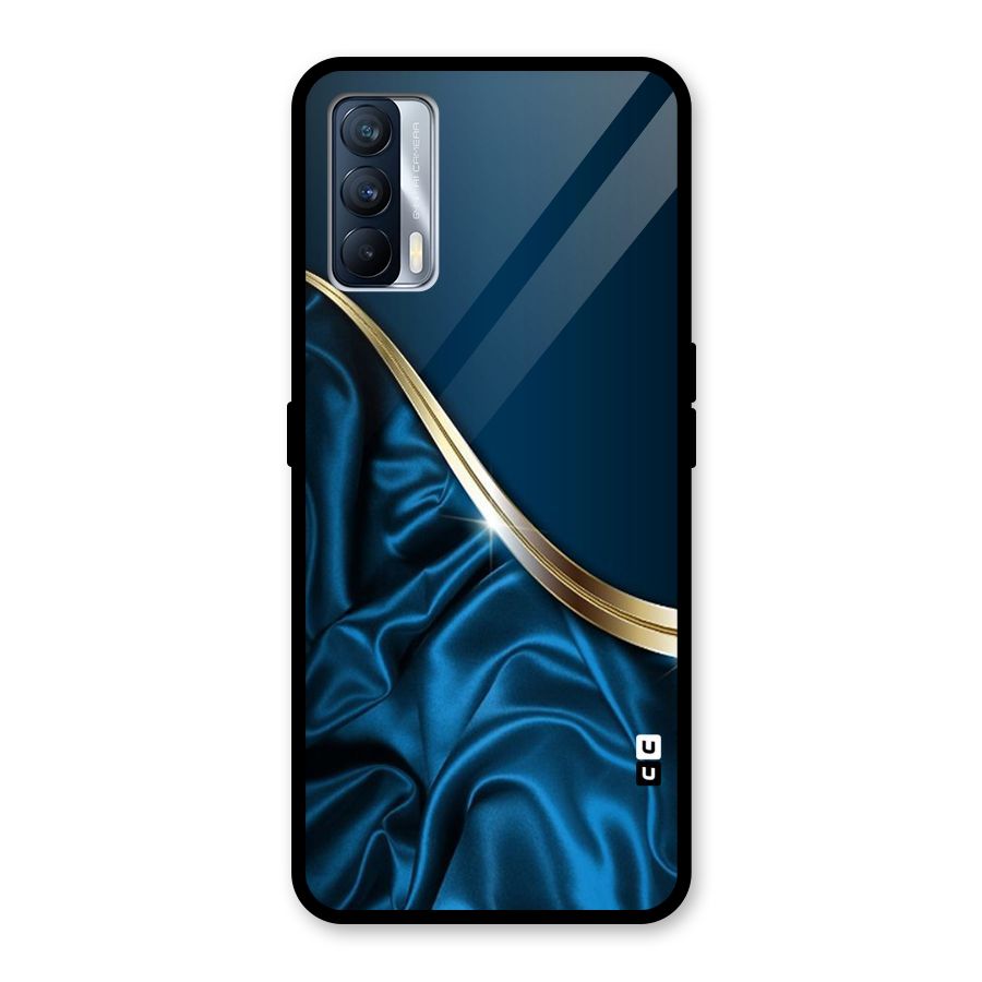 Blue Smooth Flow Glass Back Case for Realme X7