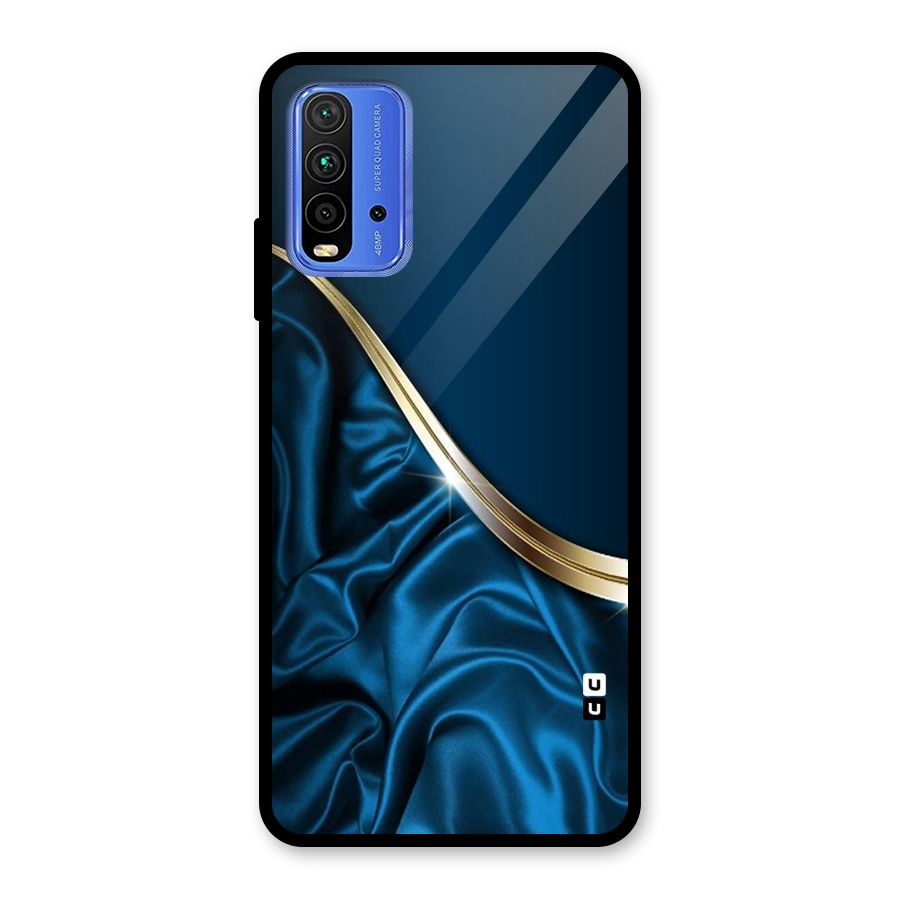 Blue Smooth Flow Glass Back Case for Redmi 9 Power