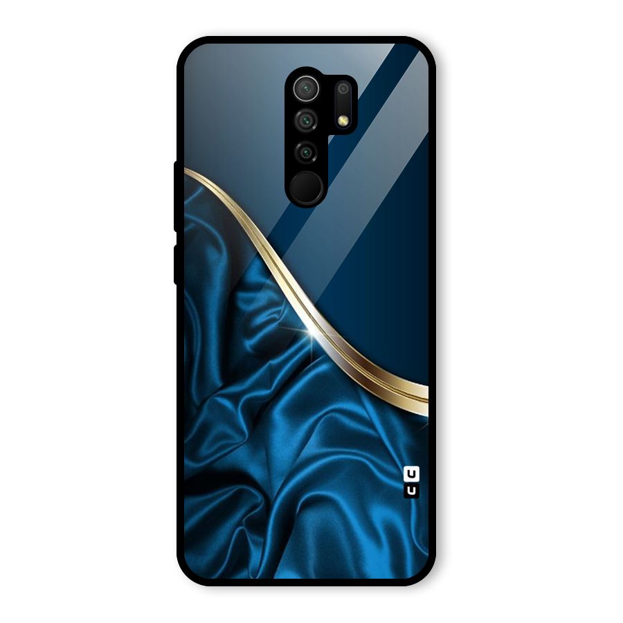Blue Smooth Flow Glass Back Case for Redmi 9 Prime