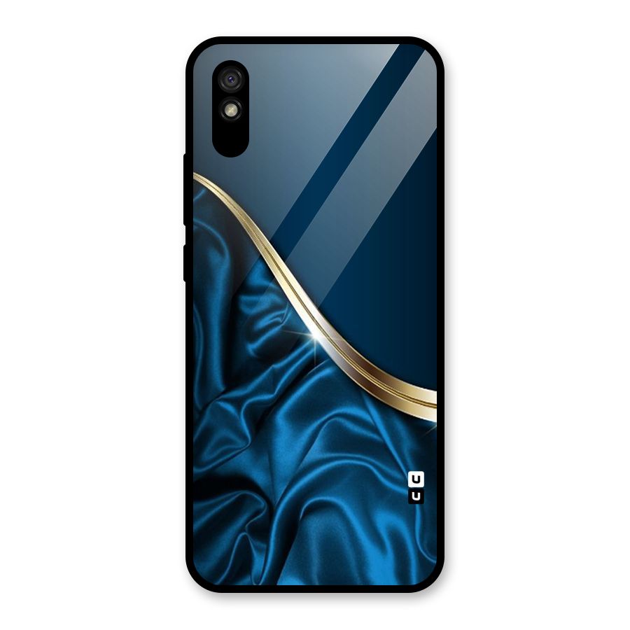 Blue Smooth Flow Glass Back Case for Redmi 9i