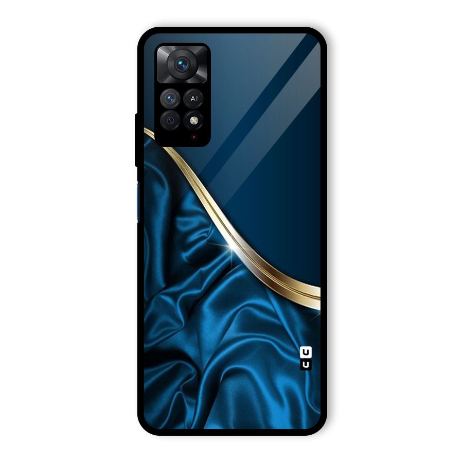 Blue Smooth Flow Glass Back Case for Redmi Note 11 Pro