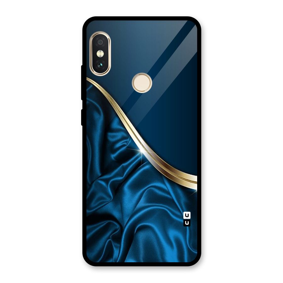 Blue Smooth Flow Glass Back Case for Redmi Note 5 Pro