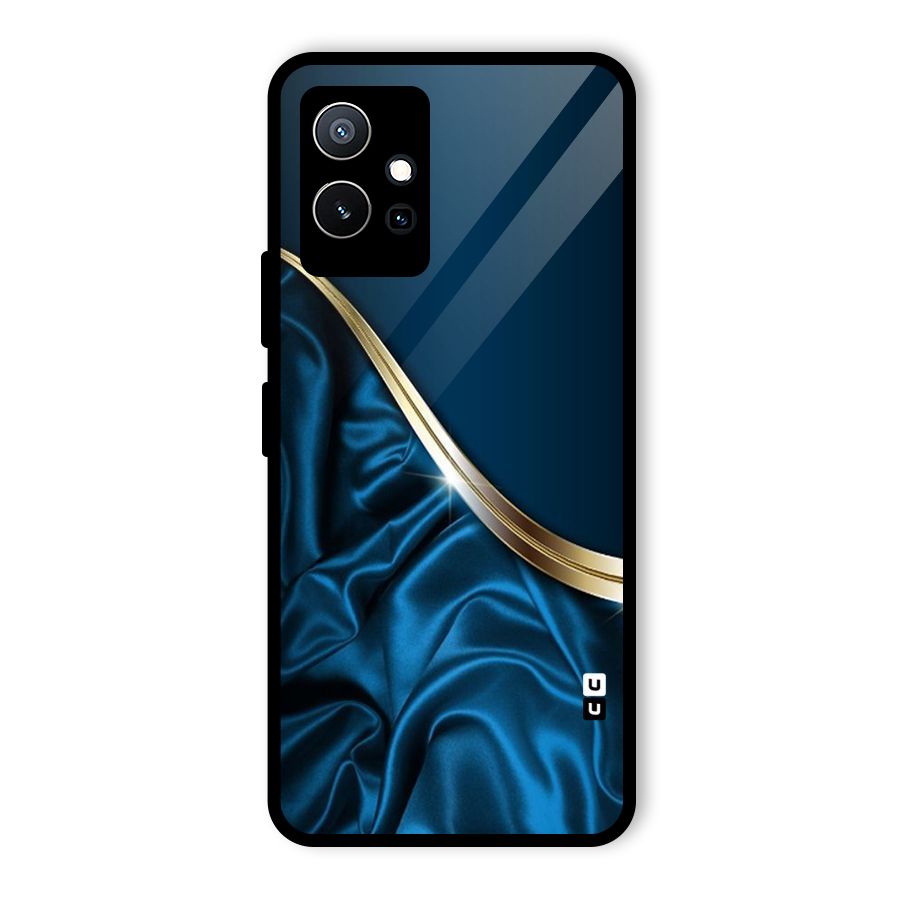 Blue Smooth Flow Glass Back Case for Vivo T1 5G