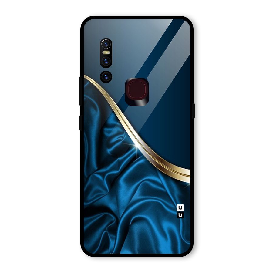 Blue Smooth Flow Glass Back Case for Vivo V15