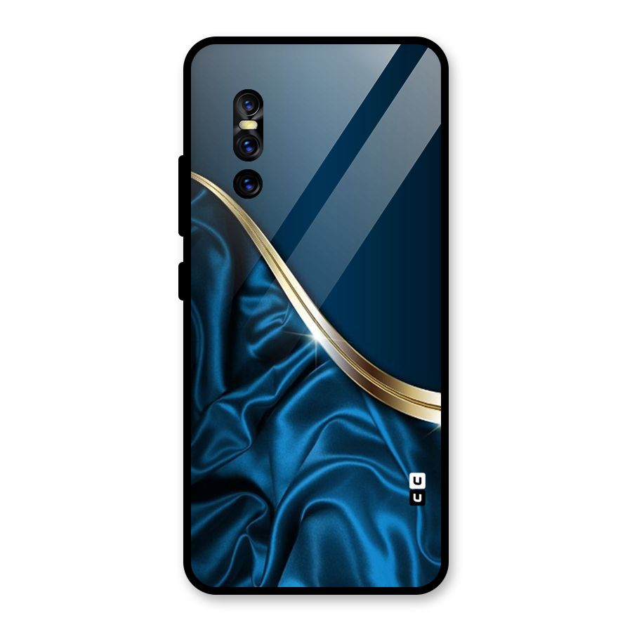 Blue Smooth Flow Glass Back Case for Vivo V15 Pro