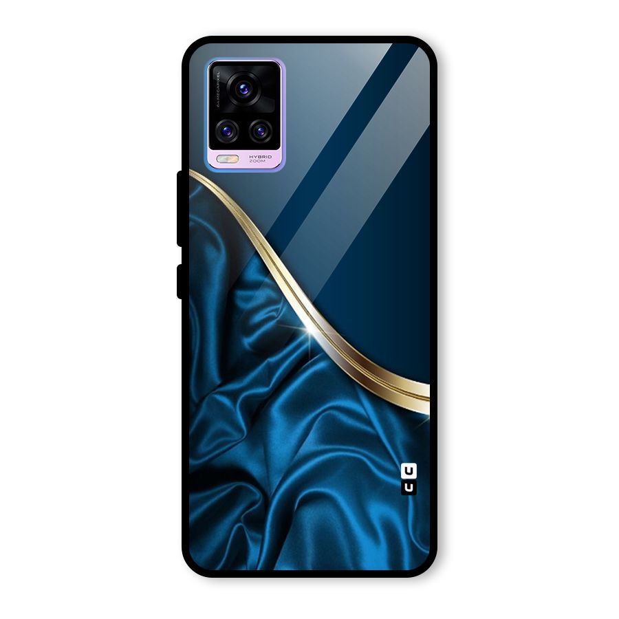 Blue Smooth Flow Glass Back Case for Vivo V20 Pro