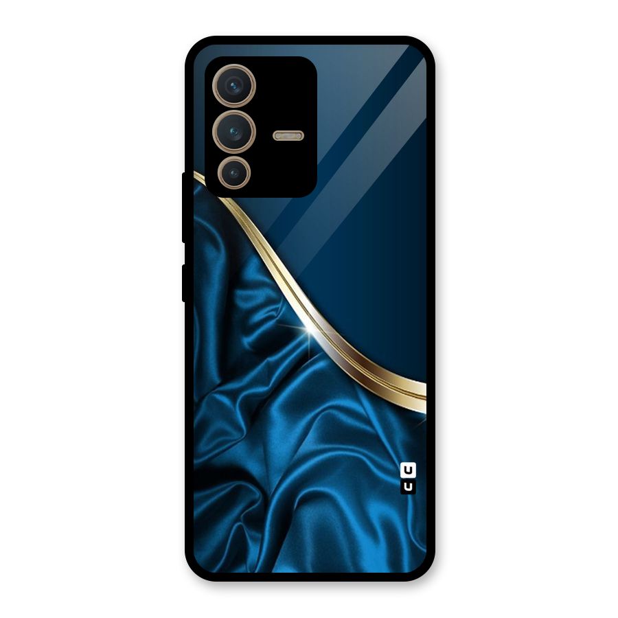 Blue Smooth Flow Glass Back Case for Vivo V23 5G
