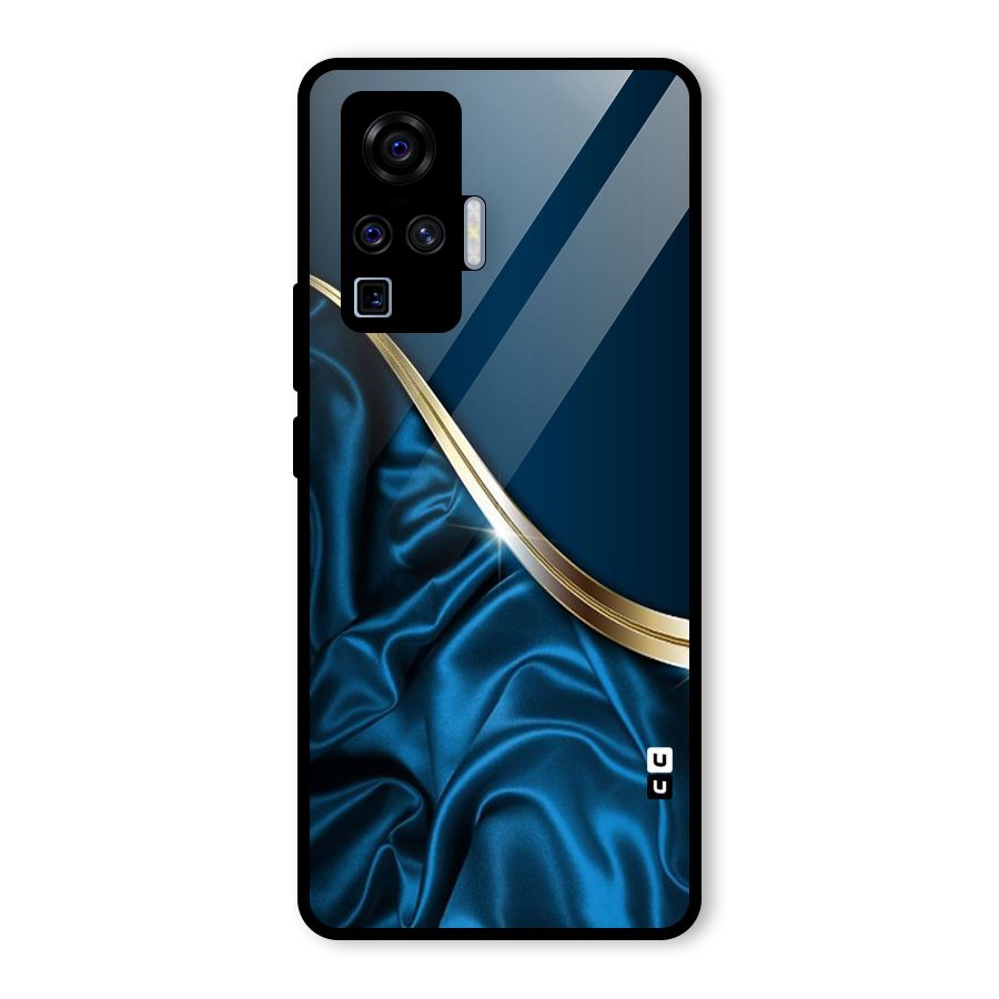 Blue Smooth Flow Glass Back Case for Vivo X50 Pro