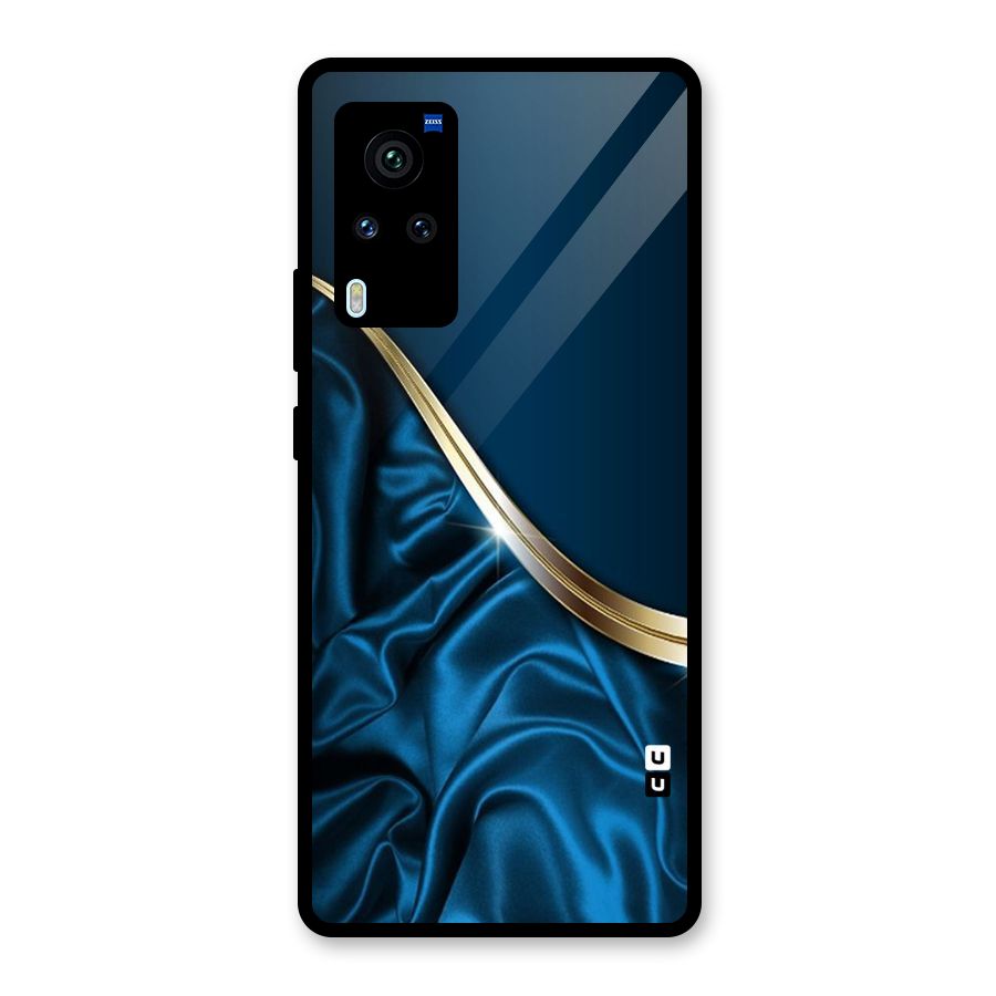 Blue Smooth Flow Glass Back Case for Vivo X60 Pro