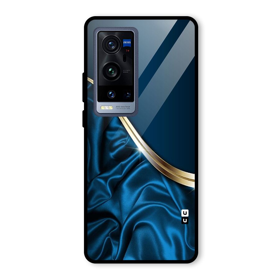 Blue Smooth Flow Glass Back Case for Vivo X60 Pro Plus