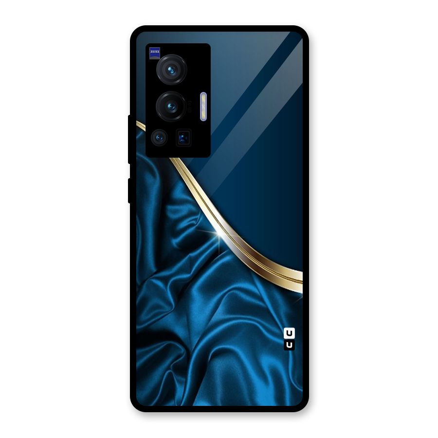 Blue Smooth Flow Glass Back Case for Vivo X70 Pro