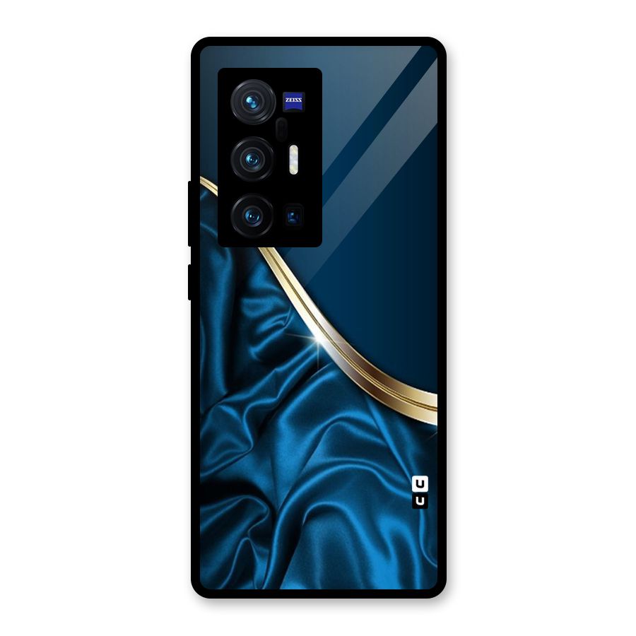 Blue Smooth Flow Glass Back Case for Vivo X70 Pro Plus