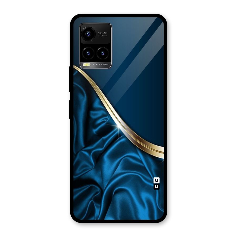 Blue Smooth Flow Glass Back Case for Vivo Y21A