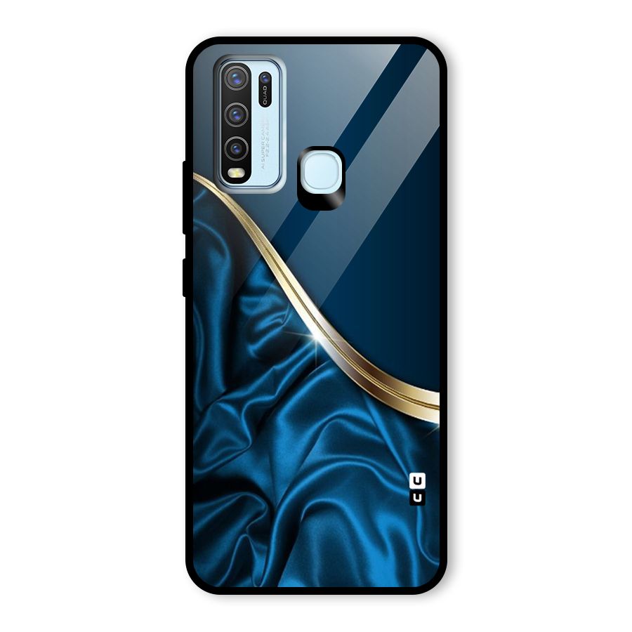 Blue Smooth Flow Glass Back Case for Vivo Y30