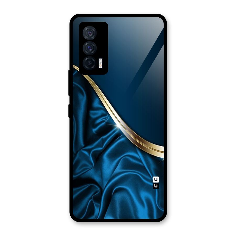 Blue Smooth Flow Glass Back Case for Vivo iQOO 7 5G