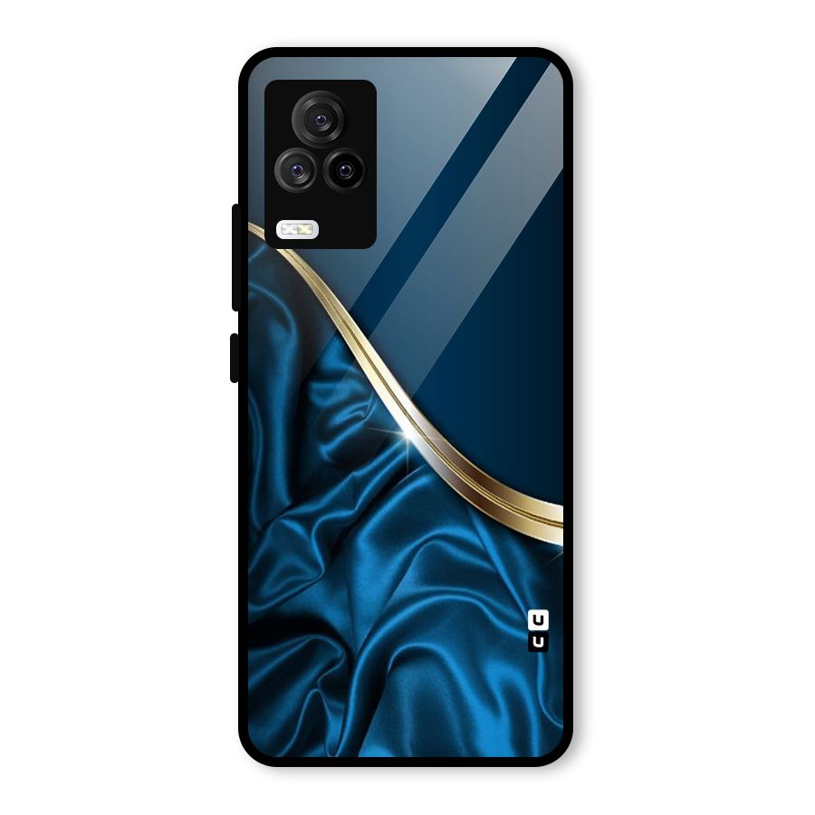 Blue Smooth Flow Glass Back Case for Vivo iQOO 7 Legend 5G