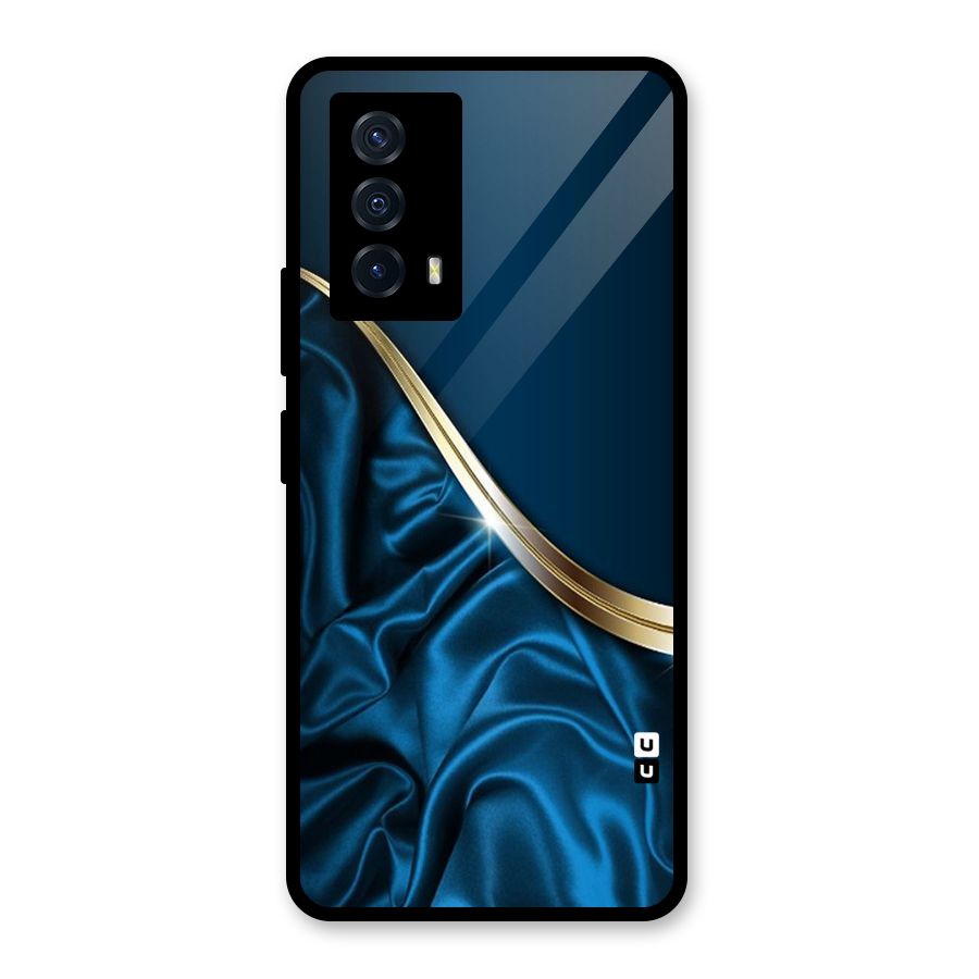 Blue Smooth Flow Glass Back Case for Vivo iQOO Z5