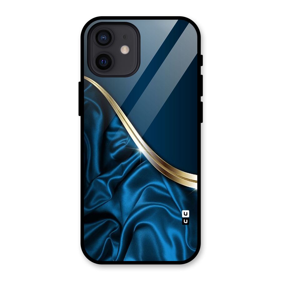 Blue Smooth Flow Glass Back Case for iPhone 12