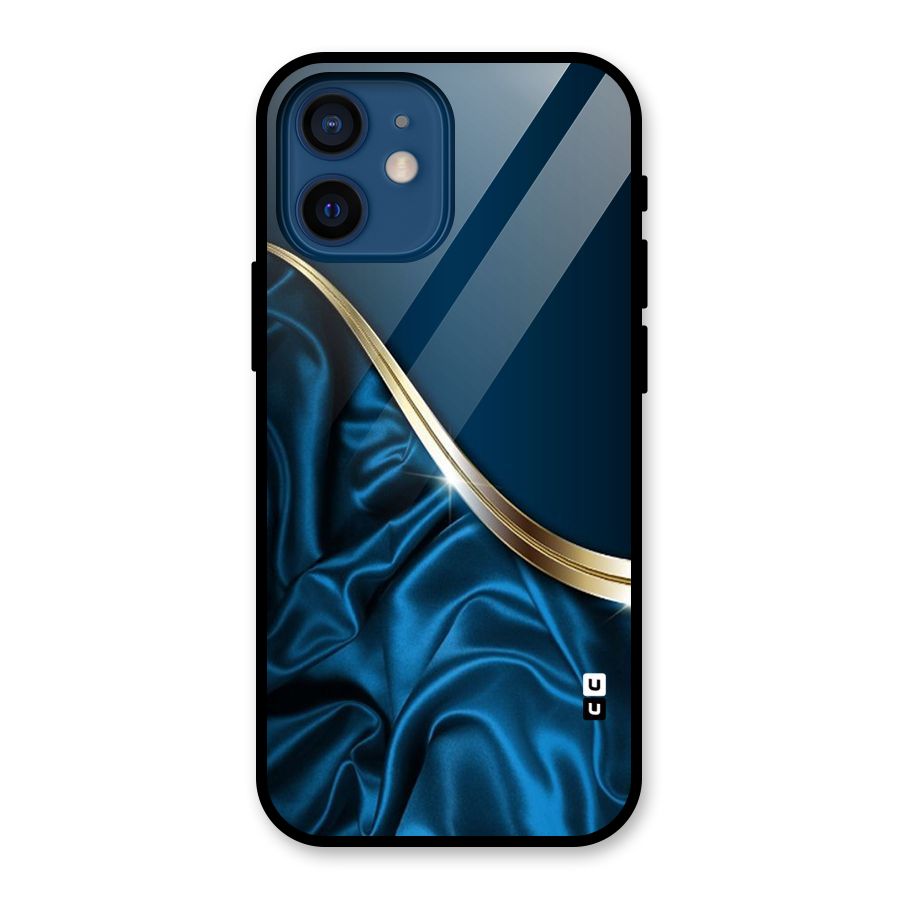 Blue Smooth Flow Glass Back Case for iPhone 12 Mini
