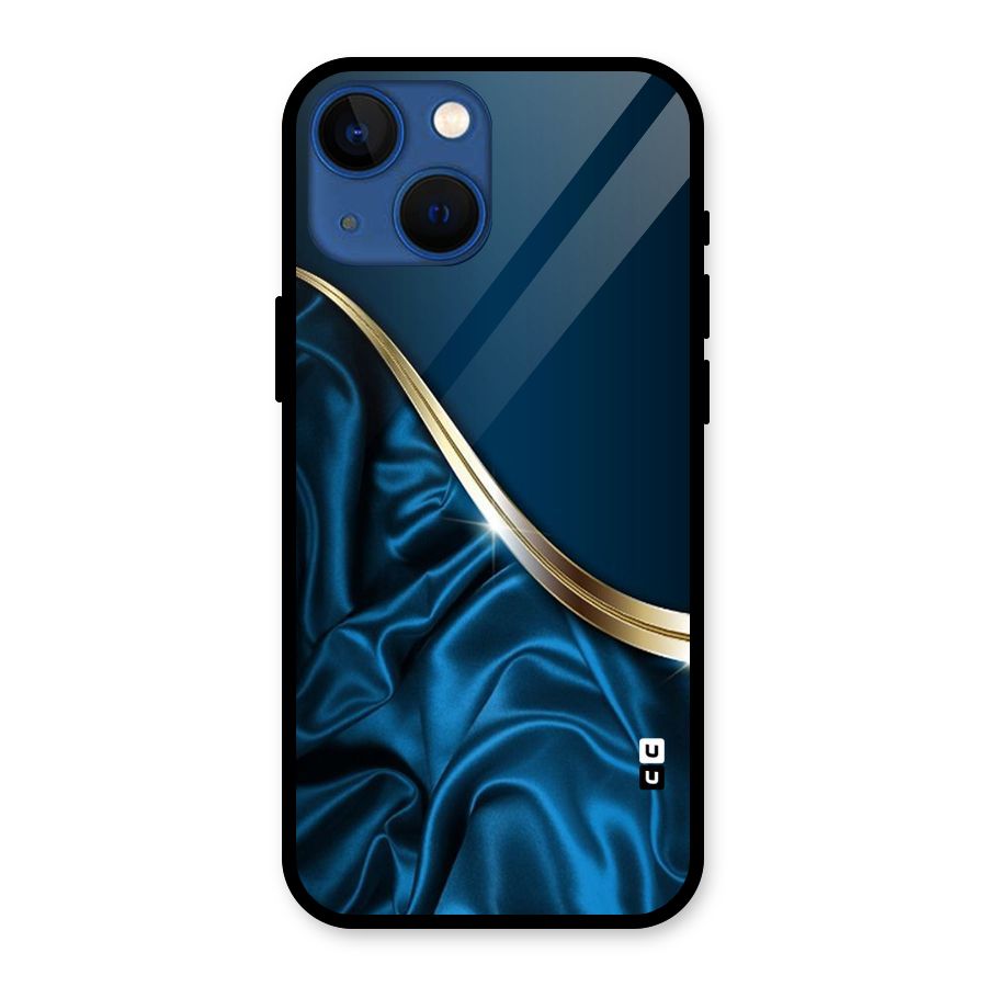 Blue Smooth Flow Glass Back Case for iPhone 13 Mini