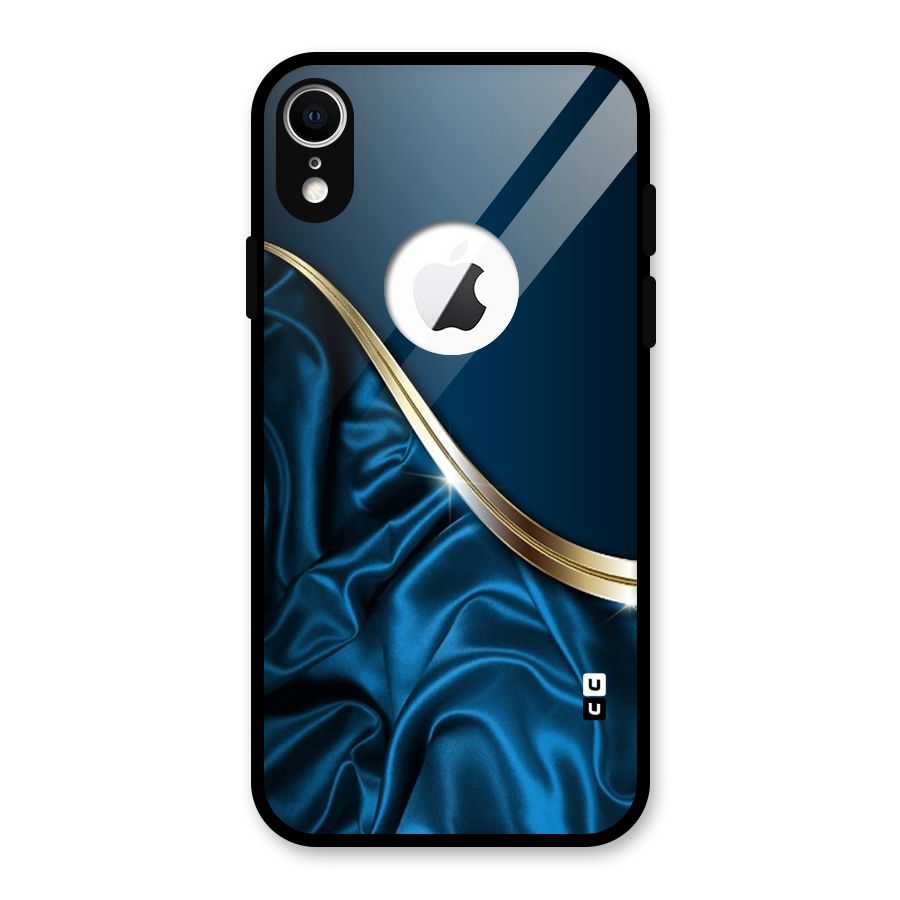 Blue Smooth Flow Glass Back Case for iPhone XR Logo Cut