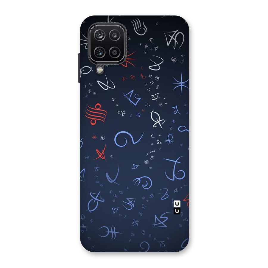 Blue Symbols Back Case for Galaxy A12