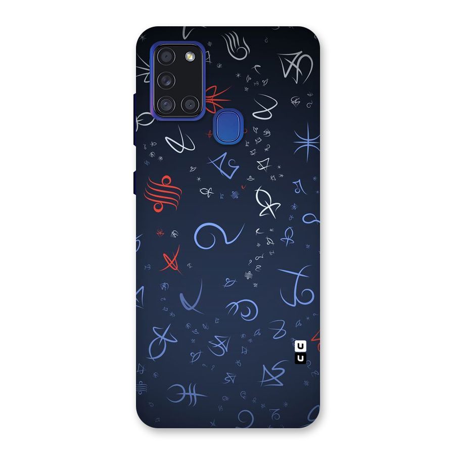Blue Symbols Back Case for Galaxy A21s