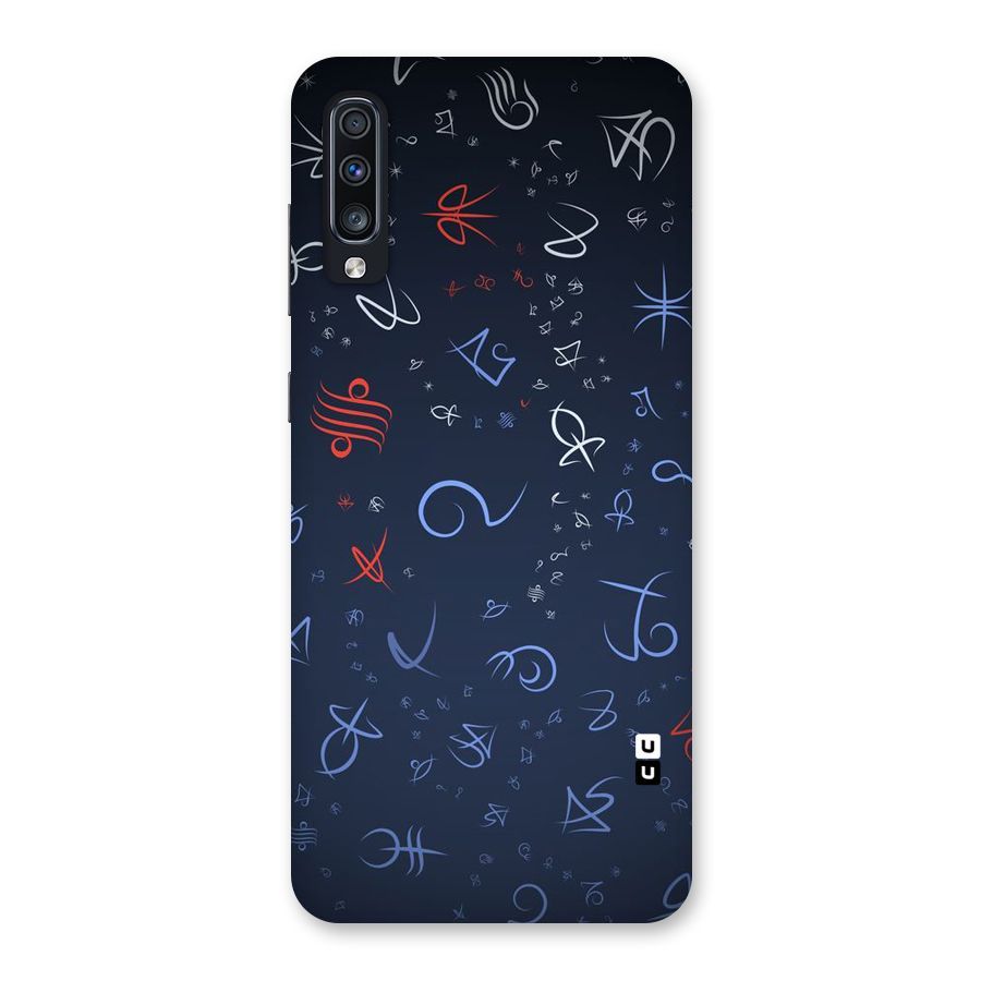 Blue Symbols Back Case for Galaxy A70