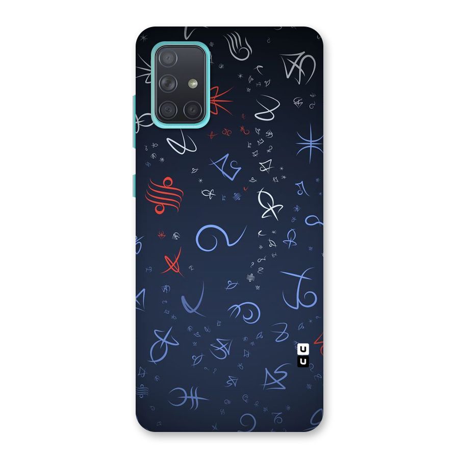 Blue Symbols Back Case for Galaxy A71