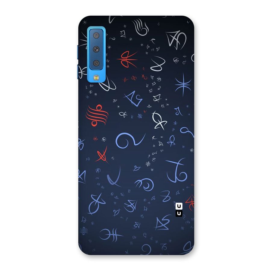 Blue Symbols Back Case for Galaxy A7 (2018)