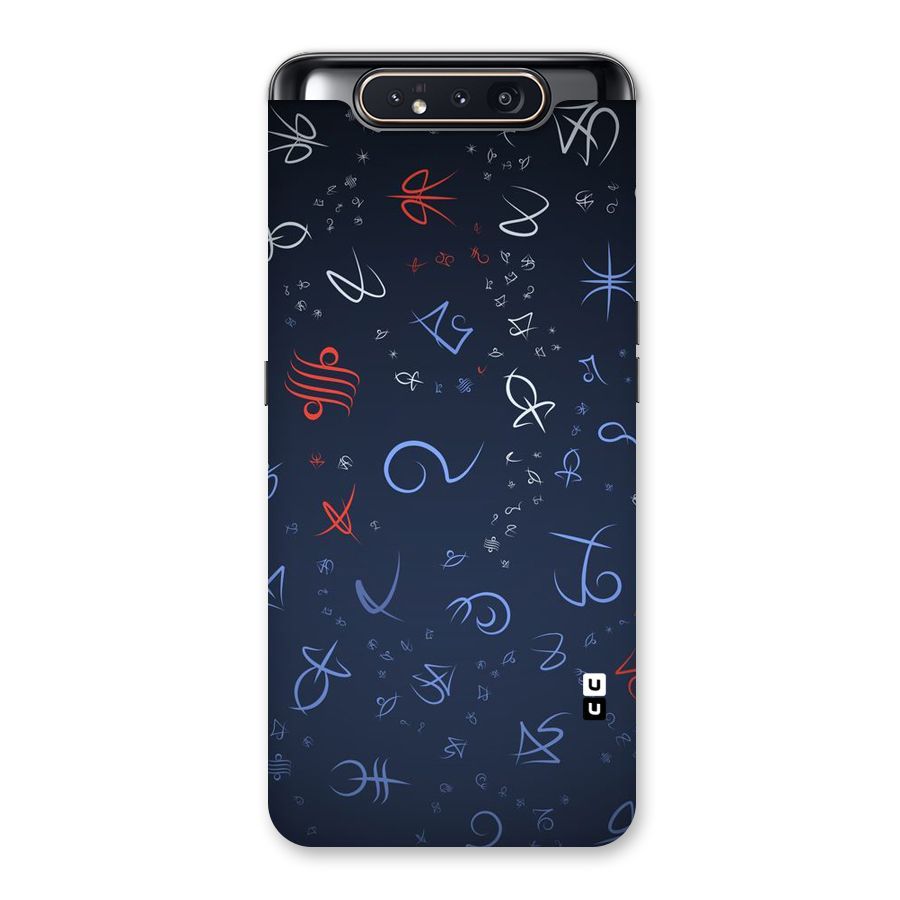 Blue Symbols Back Case for Galaxy A80