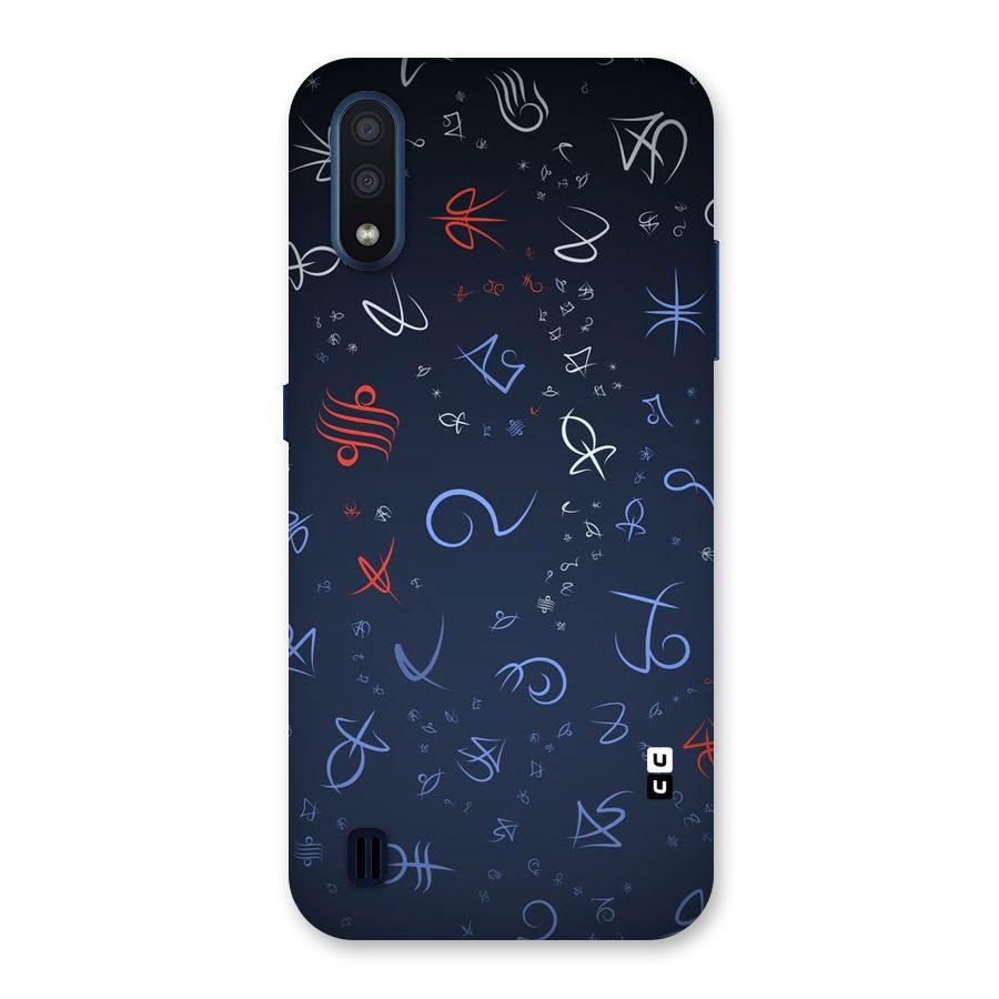 Blue Symbols Back Case for Galaxy M01