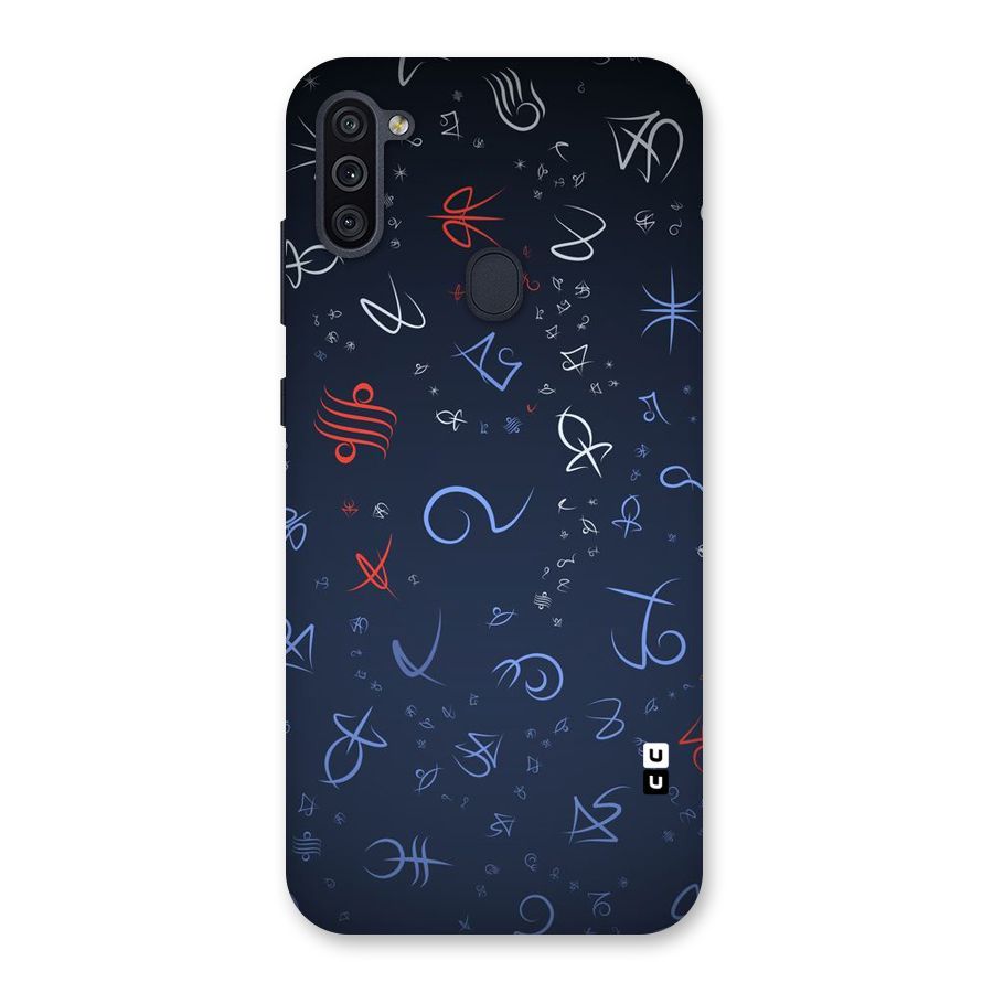 Blue Symbols Back Case for Galaxy M11